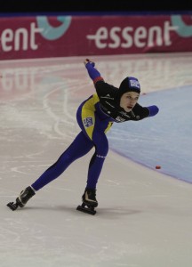 Sabien Wijsman tijdens haar wedstrijd in Thialf