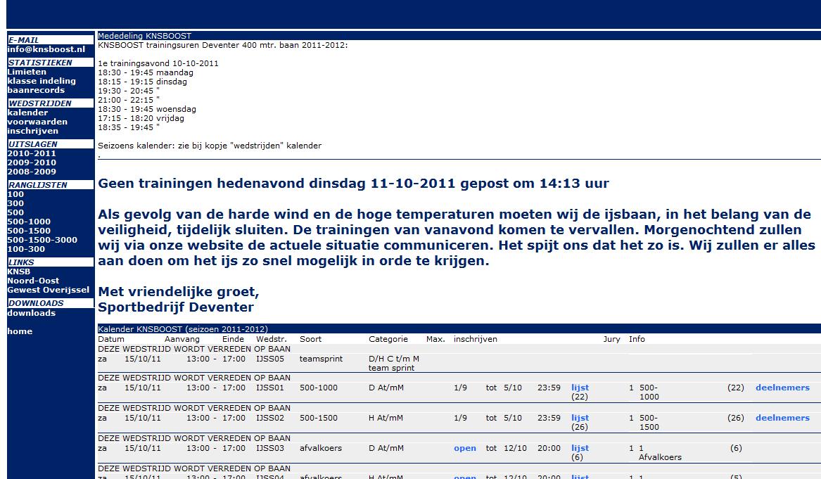 Geen training in deventer